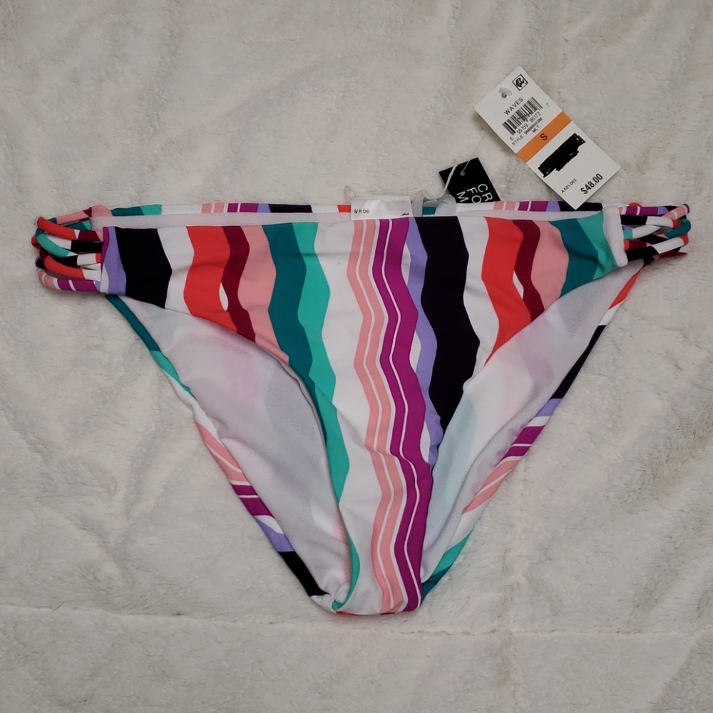 Bar III Waves Striped Bikini Bottom Size Small